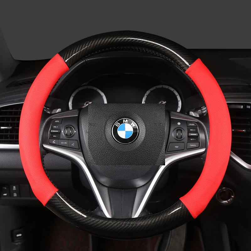 Car Steering-Wheels Cover 38cm 15"Leather For BMW 1 2 3 4 5 6 7 Z Series E46 E90 E87 F20 F22 F45 F30 G20 E60 F10 G30 F01 G11 E89