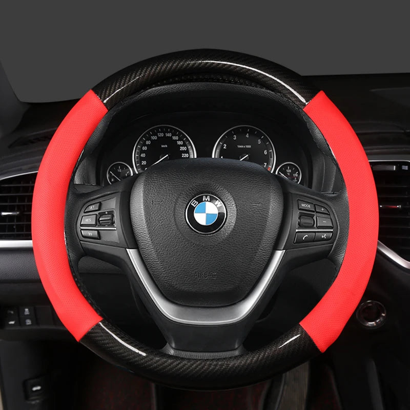 Car Steering-Wheels Cover 38cm 15"Leather For BMW 1 2 3 4 5 6 7 Z Series E46 E90 E87 F20 F22 F45 F30 G20 E60 F10 G30 F01 G11 E89