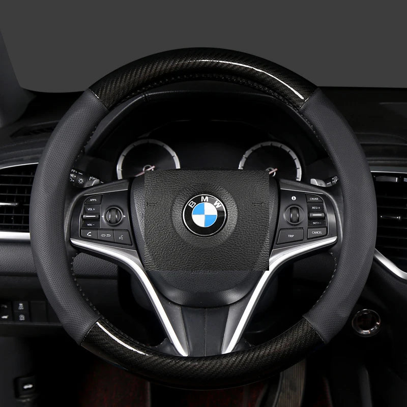 Car Steering-Wheels Cover 38cm 15"Leather For BMW 1 2 3 4 5 6 7 Z Series E46 E90 E87 F20 F22 F45 F30 G20 E60 F10 G30 F01 G11 E89