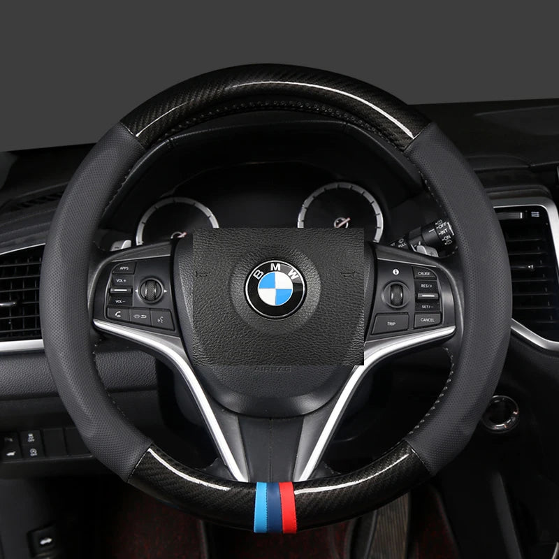 Car Steering-Wheels Cover 38cm 15"Leather For BMW 1 2 3 4 5 6 7 Z Series E46 E90 E87 F20 F22 F45 F30 G20 E60 F10 G30 F01 G11 E89
