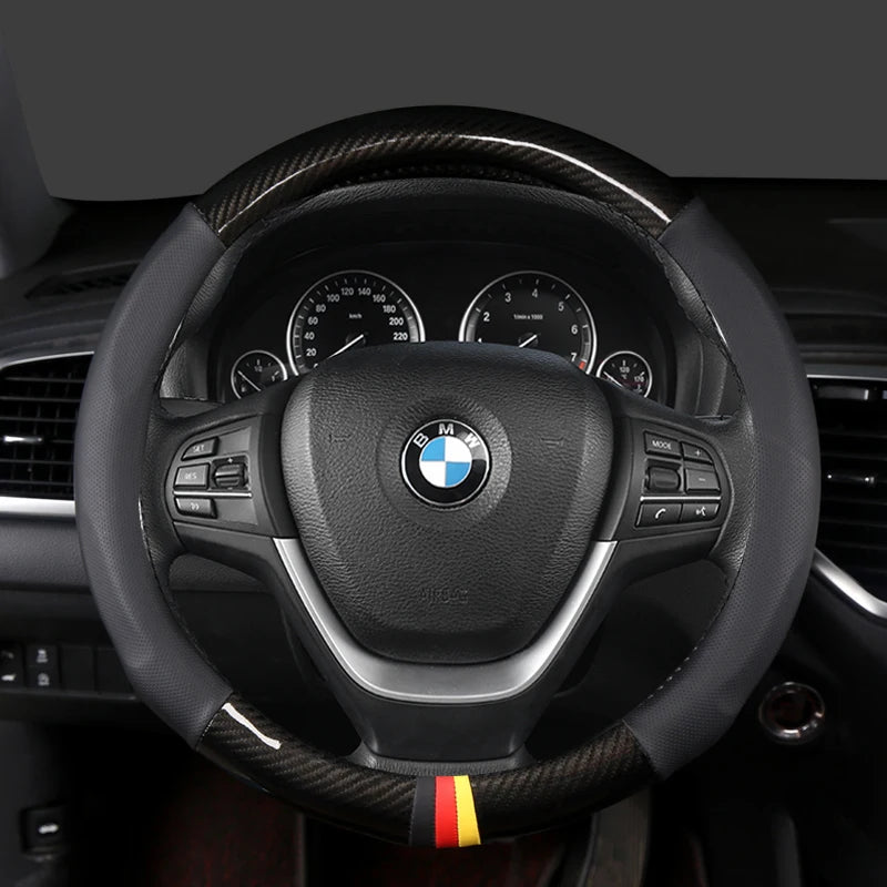 Car Steering-Wheels Cover 38cm 15"Leather For BMW 1 2 3 4 5 6 7 Z Series E46 E90 E87 F20 F22 F45 F30 G20 E60 F10 G30 F01 G11 E89