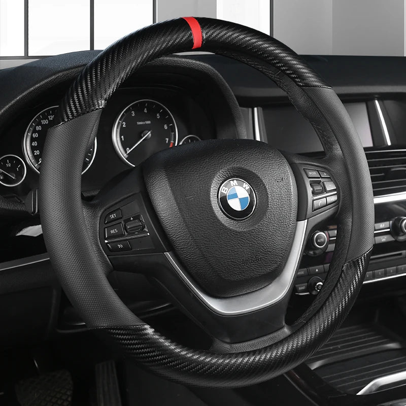 Car Steering-Wheels Cover 38cm 15"Leather For BMW 1 2 3 4 5 6 7 Z Series E46 E90 E87 F20 F22 F45 F30 G20 E60 F10 G30 F01 G11 E89