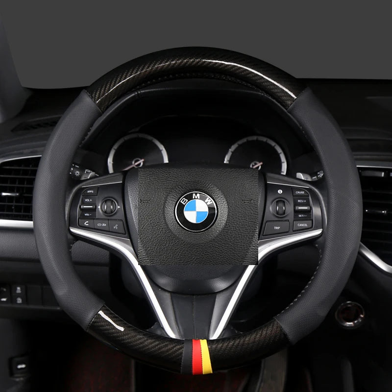 Car Steering-Wheels Cover 38cm 15"Leather For BMW 1 2 3 4 5 6 7 Z Series E46 E90 E87 F20 F22 F45 F30 G20 E60 F10 G30 F01 G11 E89