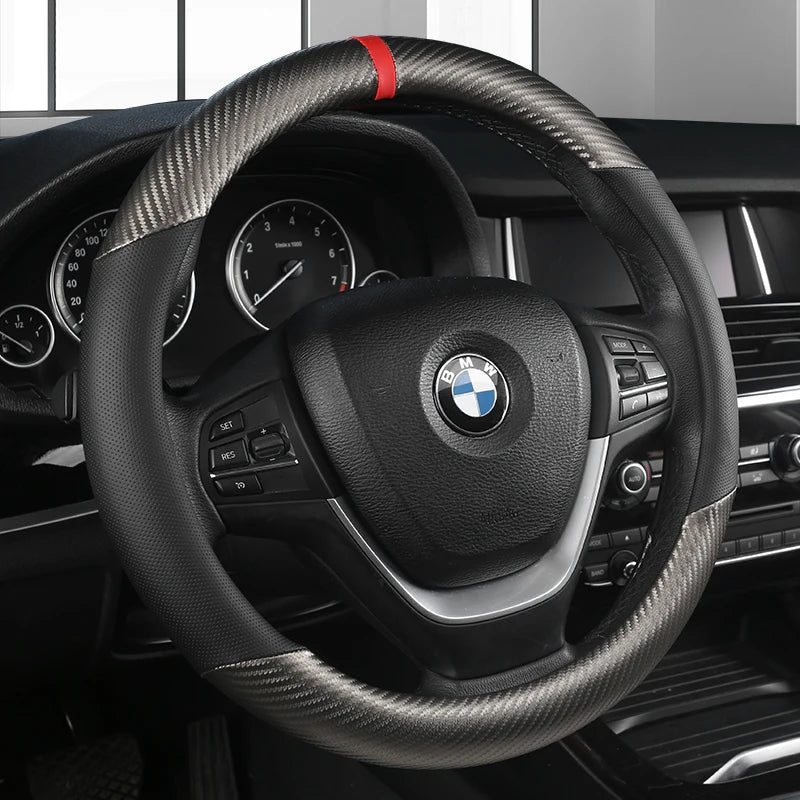 Car Steering-Wheels Cover 38cm 15"Leather For BMW 1 2 3 4 5 6 7 Z Series E46 E90 E87 F20 F22 F45 F30 G20 E60 F10 G30 F01 G11 E89
