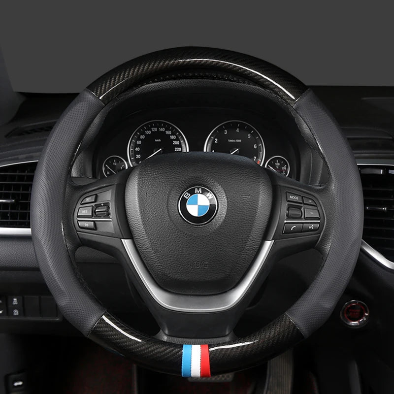 Car Steering-Wheels Cover 38cm 15"Leather For BMW 1 2 3 4 5 6 7 Z Series E46 E90 E87 F20 F22 F45 F30 G20 E60 F10 G30 F01 G11 E89
