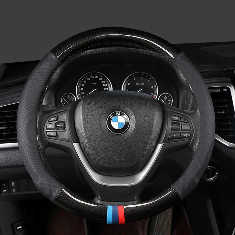 Car Steering-Wheels Cover 38cm 15"Leather For BMW 1 2 3 4 5 6 7 Z Series E46 E90 E87 F20 F22 F45 F30 G20 E60 F10 G30 F01 G11 E89