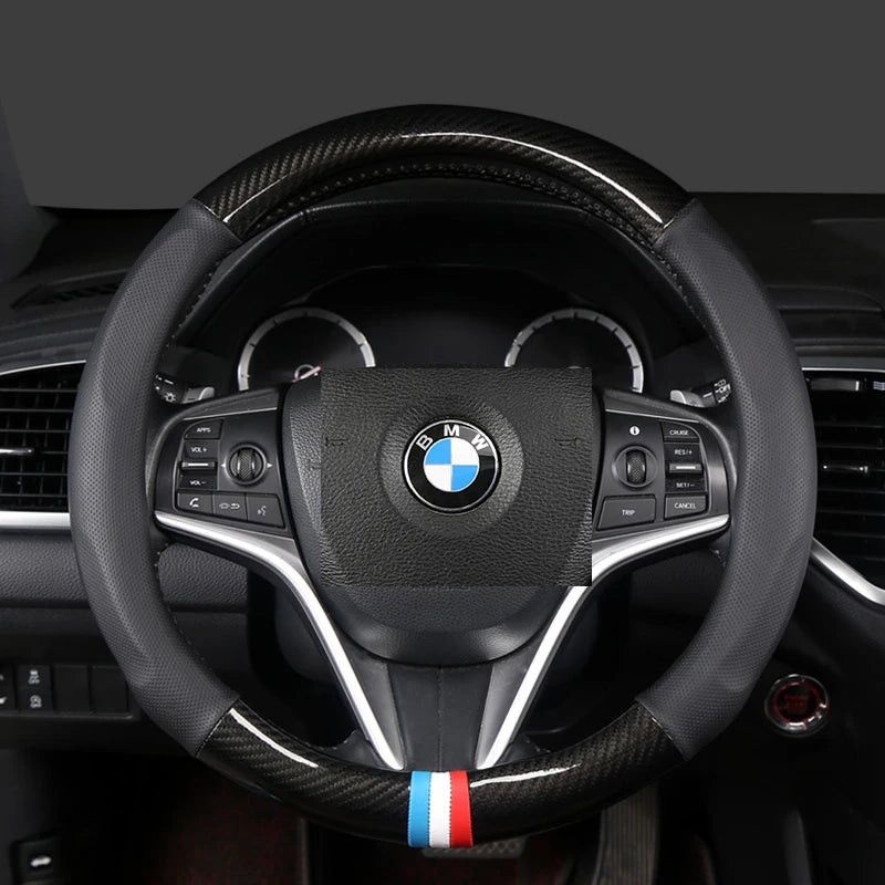 Car Steering-Wheels Cover 38cm 15"Leather For BMW 1 2 3 4 5 6 7 Z Series E46 E90 E87 F20 F22 F45 F30 G20 E60 F10 G30 F01 G11 E89