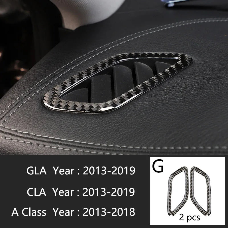 Car Styling Carbon fiber interior button panel Decoration Cover Trim Sticker frame For Mercedes Benz A Class W176 GLA X156 CLA
