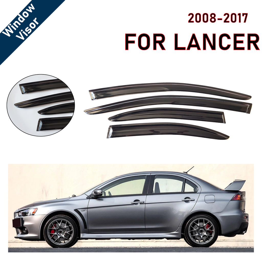 Window Visor for Lancer 2008-2017 Sedan (Not suitable for Sportback)| 4pcs Rain Guard Wind Deflector| Car Weather Shield