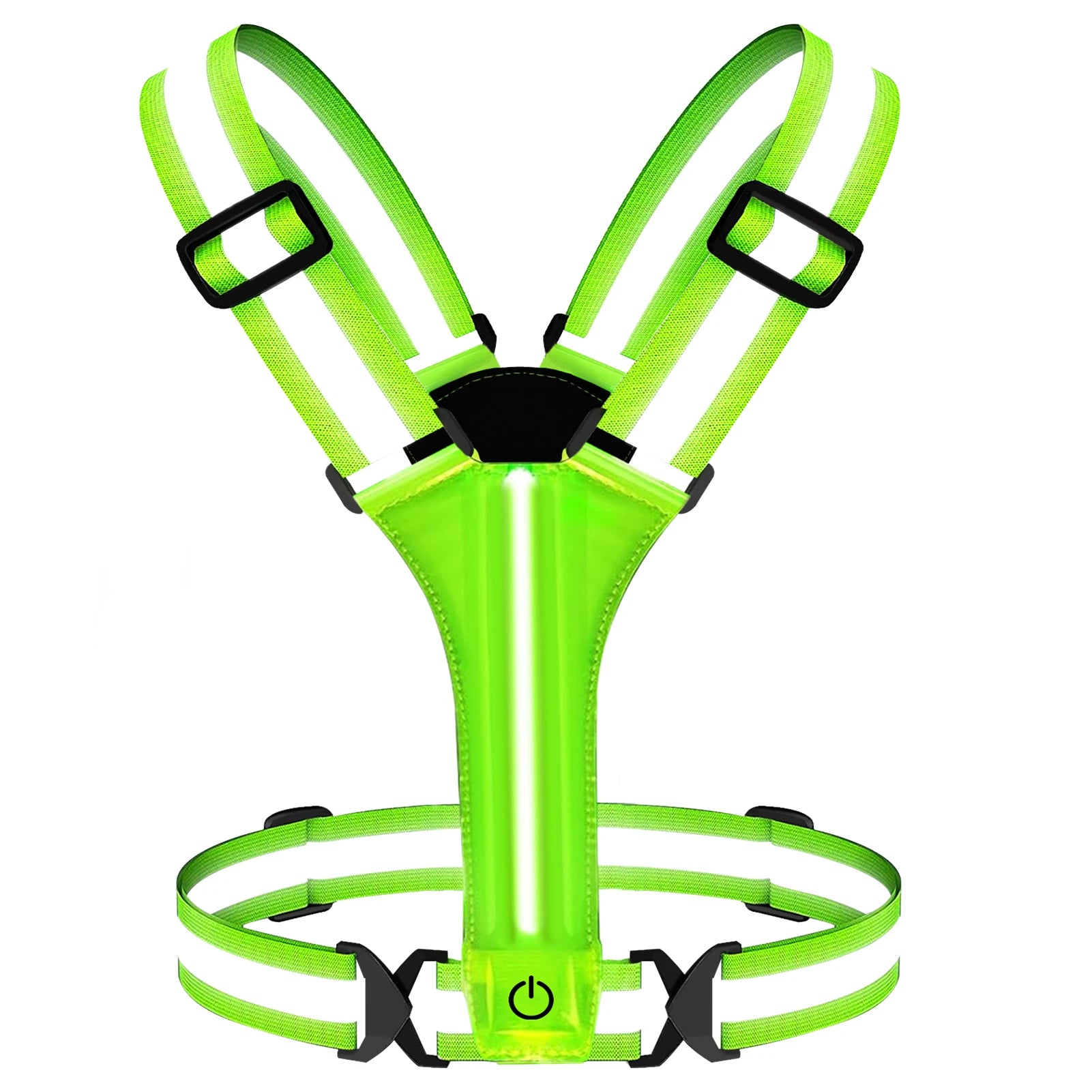 Adjustable Reflective Security Vests Safety High Visibility Rechargeable Running Cloth For Outdoor Night Runners Cycling Sports