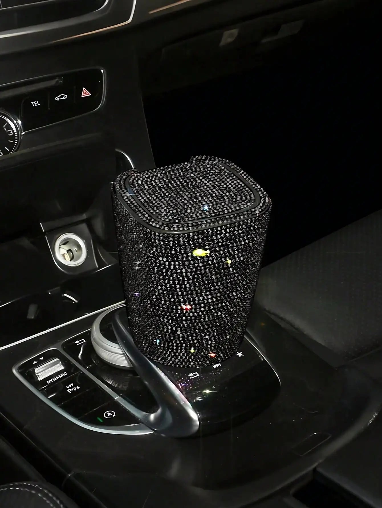 LED Crystal Car Ashtray w/Cover - Night Light, Dustproof, Heat-Resistant ABS, Compact & Stylish for Most Cars, Easy Clean Smoker