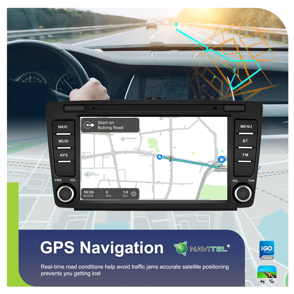 4+64G 8inch Wireless Carplay Android Auto For Skoda Octavia 2 A5 2004-2013 Car Radio CarPlay GPS Navigation WIFI RDS Stereo