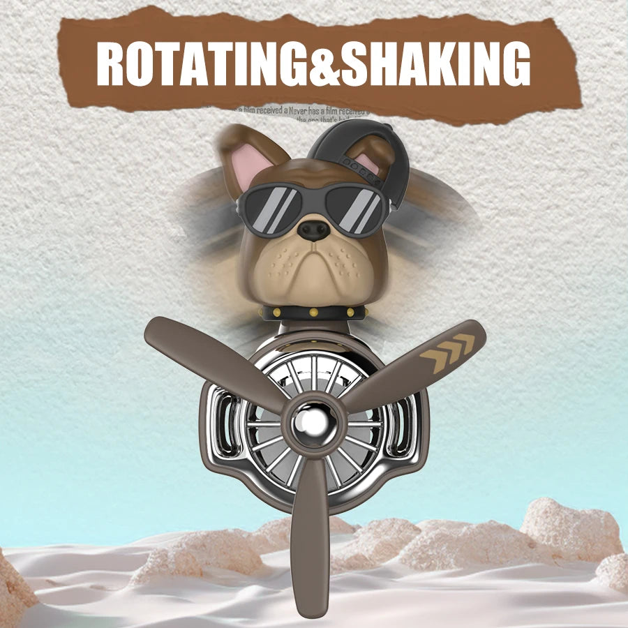 No perfume DIY fragrance bulldog pilot head shake rotate plane car air fresheners accessories decor ornaments aroma diffuser men