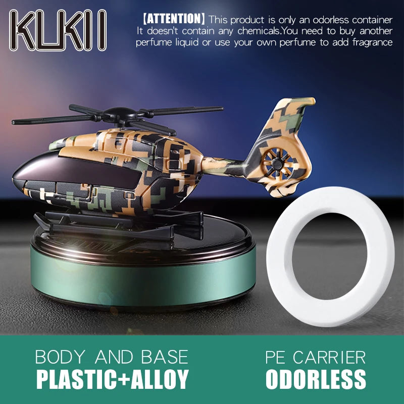 Unscented DIY Perfume helicopter solar car air fresheners rotating decorations ornaments dashboard fragrance aroma diffuser men