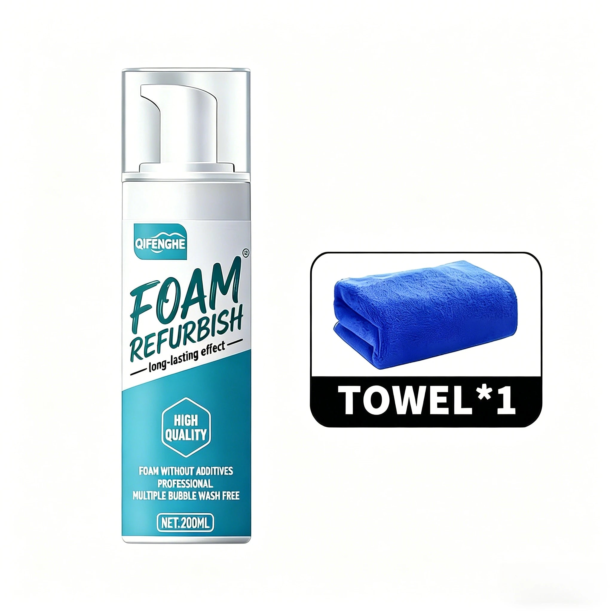 Automotive Foam Refurbish Cleaner, Deep Clean for Car Interior Fabric, Leather & Plastic