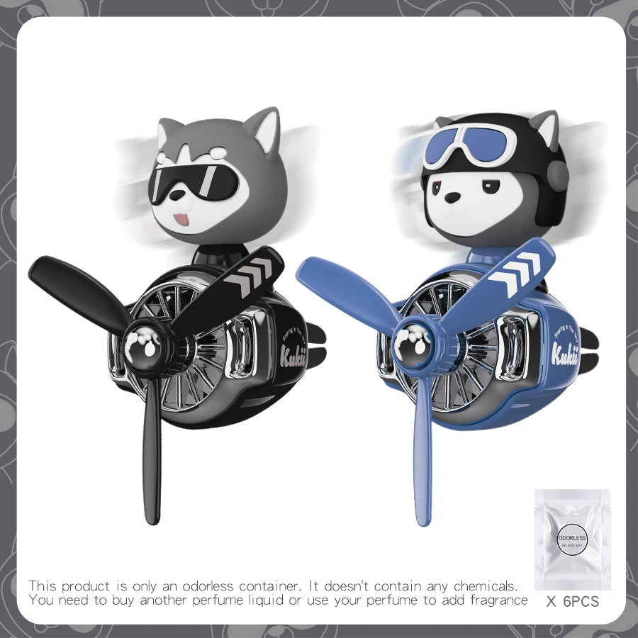 No perfume DIY fragrance bulldog pilot head shake rotate plane car air fresheners accessories decor ornaments aroma diffuser men