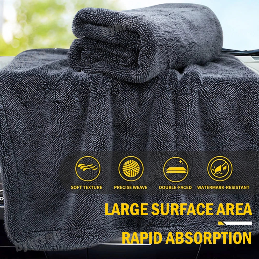 Heavy-Duty Car Towel 1200GSM Super-Absorption Microfiber Drying Cloth Ultra-Soft Scratch-Free Car Detailing Towel