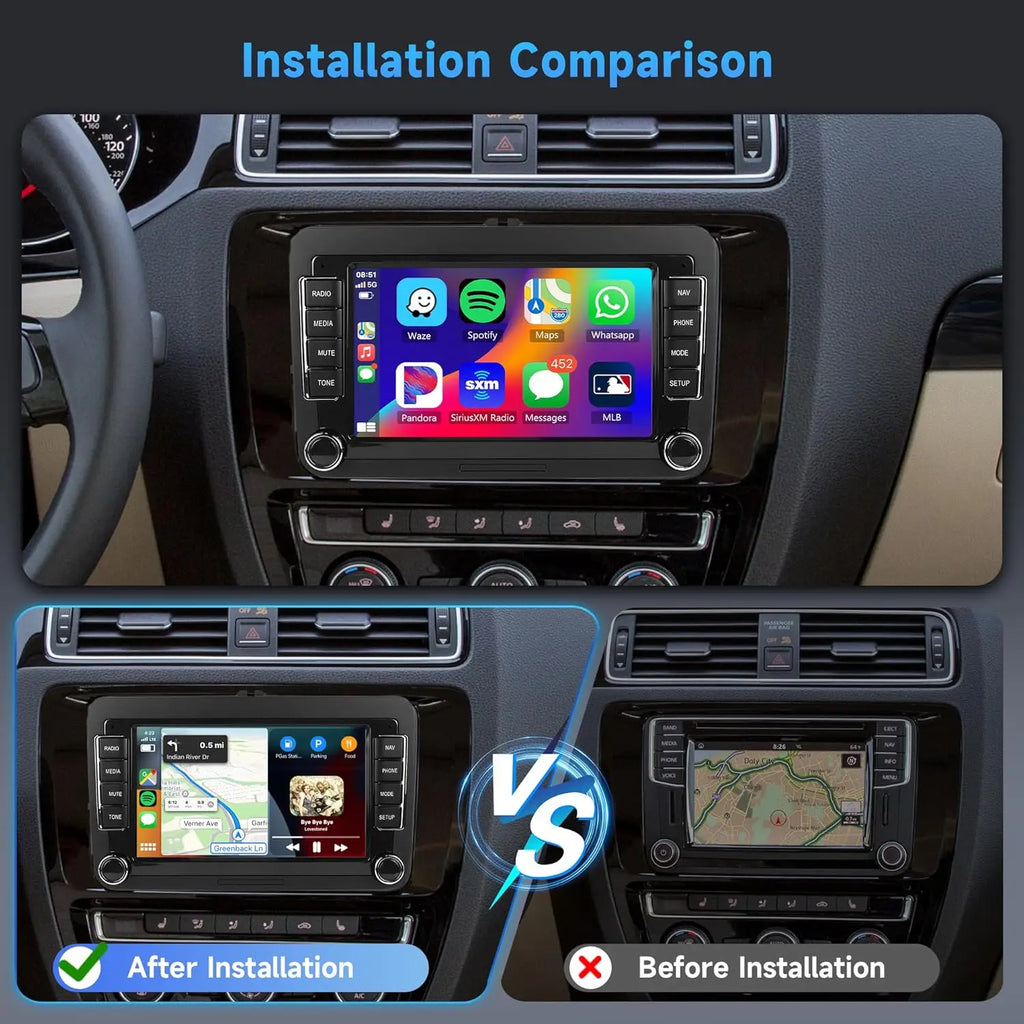 2DIN Android Car Radio for VW Passat Golf MK5 MK6 Jetta Polo Touran Wireless Carplay Android Auto 7'' Multimedia Player Camera