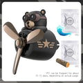 Rotating Propeller Pilot Bear Car Air Freshener - Vent Outlet Decoration & Fragrance Diffuser Ornament for Men