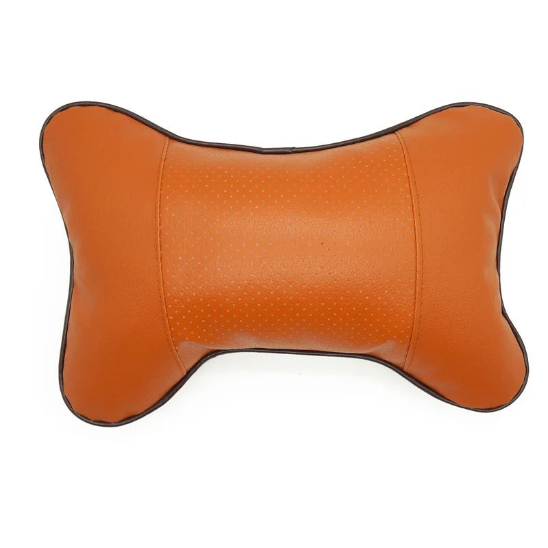 1PCS Car Neck Pillows Both Side Pu Leather Pack Headrest Fit for Most Cars Filled Fiber Universal Car Pillow