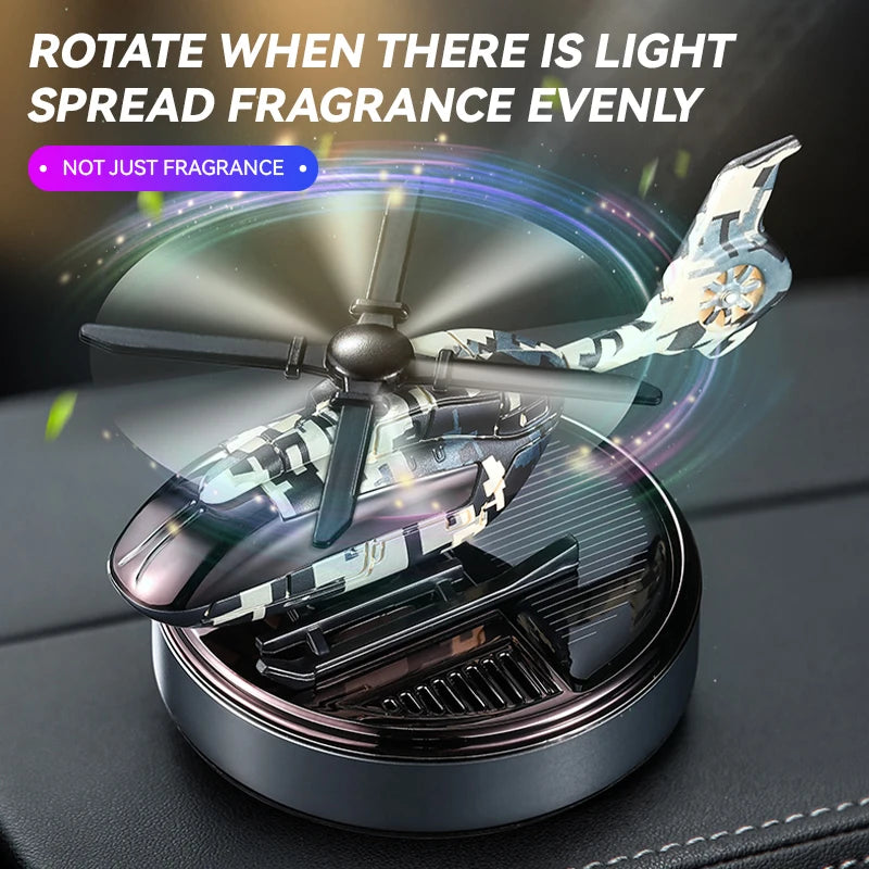 Unscented DIY Perfume helicopter solar car air fresheners rotating decorations ornaments dashboard fragrance aroma diffuser men