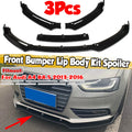 Black 3pcs Car Front Bumper Splitter Lip Diffuser Spoiler Protection Deflector Lips For Audi A4 B8.5 2013 2014 2015 2016