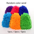 Car Wash Gloves Chenille Coral Fleece Gloves Washing Wiper Car Cleaning Towel Auto Dust Washer Mitt Car Cleaning Accessories