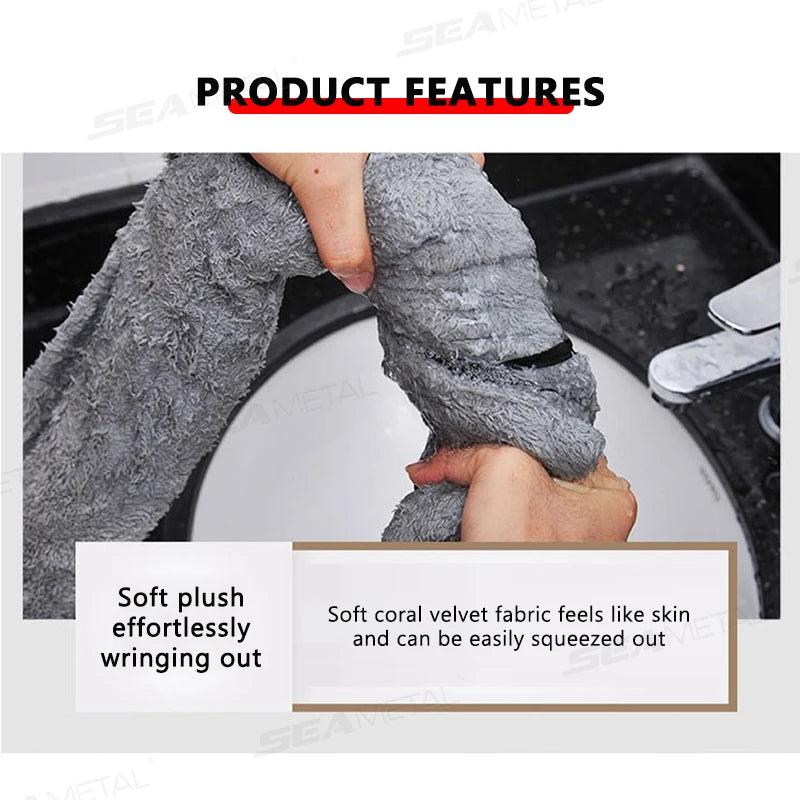 SEAMETAL Thicken Large Car Wash Towel 120X50CM High-Absorbent Drying Cloth Ultra Soft Scratch Free Cleaning Towel Car Detailing