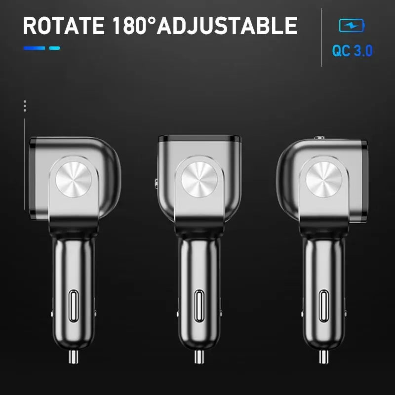 Car Cigar Jack Socket Adapter Auto Cigarette Lighter QC3.0 Fast Charger Dual USB Multi-function Socket Splitter for Car