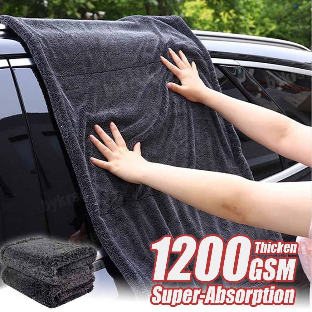 Heavy-Duty Car Towel 1200GSM Super-Absorption Microfiber Drying Cloth Ultra-Soft Scratch-Free Car Detailing Towel