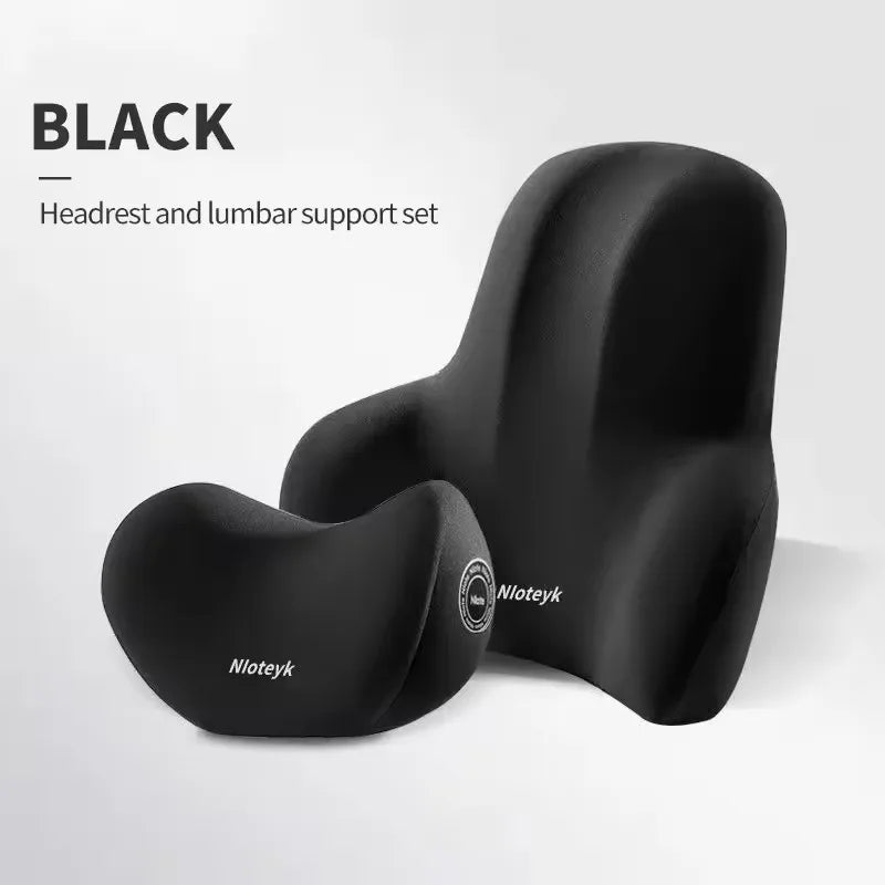 Car Headrest Seat Lumbar Support Black Neck Pillow For Car Supplies Universal Neck Pillow Waist Cushion Car Seat Car Assesories
