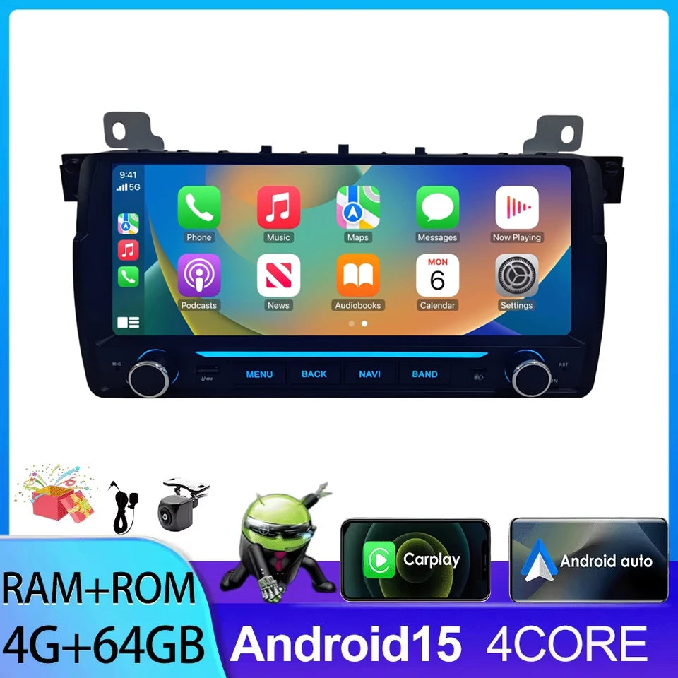 9.3'' For BMW 3 Series E46 1998 - 2006 Wireless CarPlay BT Car Radio Multimedia Player GPS Navi Android Auto Wifi Touch Screen