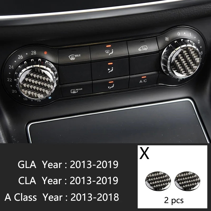 Car Styling Carbon fiber interior button panel Decoration Cover Trim Sticker frame For Mercedes Benz A Class W176 GLA X156 CLA