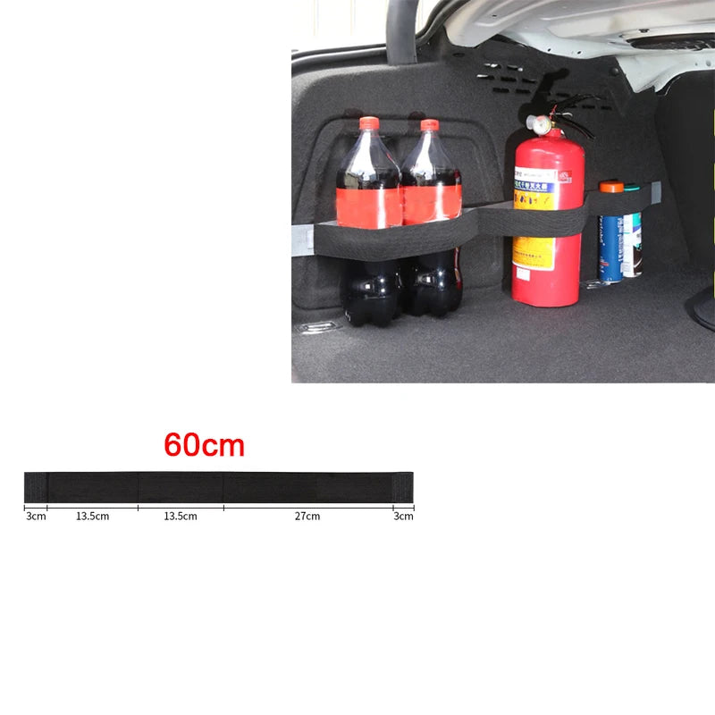 Car Back Rear Trunk Elastic Mesh Storage Bag Car Interior Organizer Extinguisher Storage Net Seat Back Fixing Bag Car Accessory
