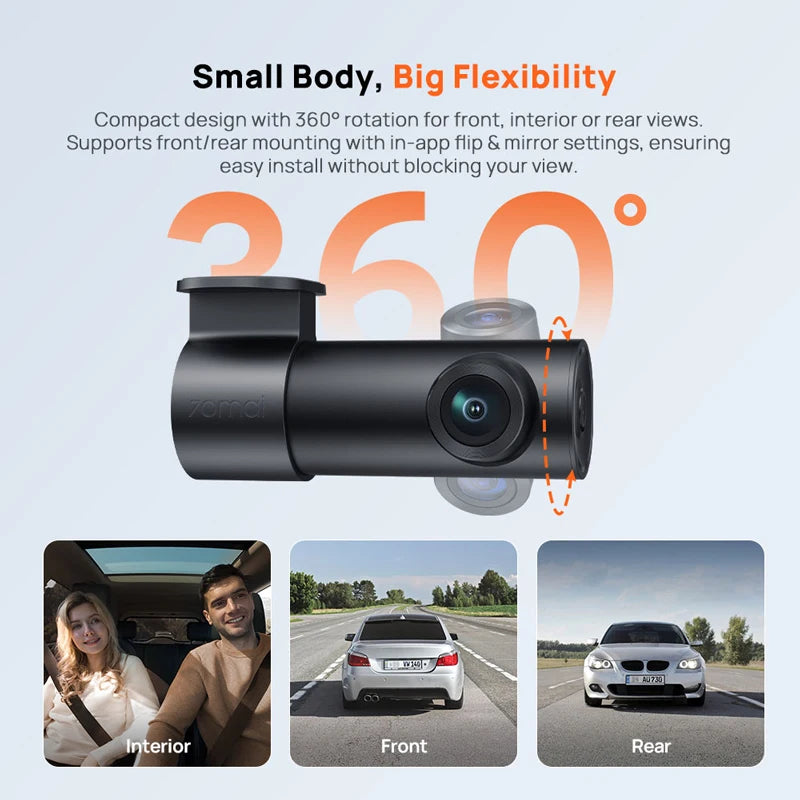 70mai M310 Plus 2K Dash Cam 1440P 143° FOV Night Vision Smart Voice Control 24H Parking Guard Car DVR Camera Mini Easy Install