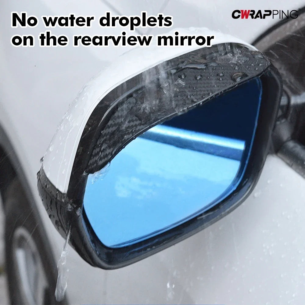 2/4PCS Car Rearview Mirror Rain Eyebrow Carbon Fiber Sun Shade Cover Rain Mirror Protector Clear Vision Tool for Car Accessories