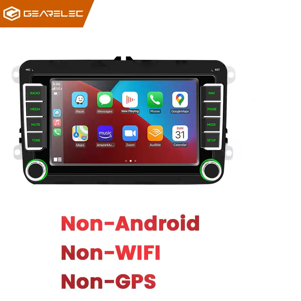 2DIN Android Car Radio for VW Passat Golf MK5 MK6 Jetta Polo Touran Wireless Carplay Android Auto 7'' Multimedia Player Camera