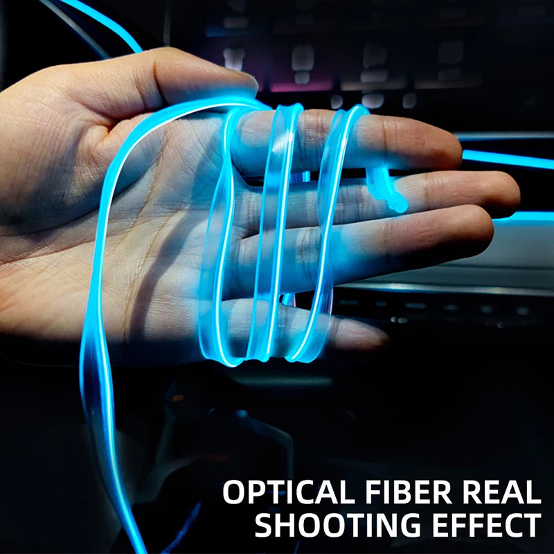 3M/5M/6M/8M Fiber Optic Neon Wire Extended Strip Invisible Light Guide Accessories for Car Interior Ambient Lighting Equipment