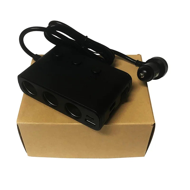 128W 7-in-1 Car Charger Splitter with Switch, PD30W & QC3.0 Fast Charging, Multi-Port Cigarette Lighter Adapter