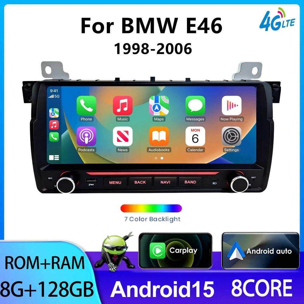 9.3'' For BMW 3 Series E46 1998 - 2006 Wireless CarPlay BT Car Radio Multimedia Player GPS Navi Android Auto Wifi Touch Screen