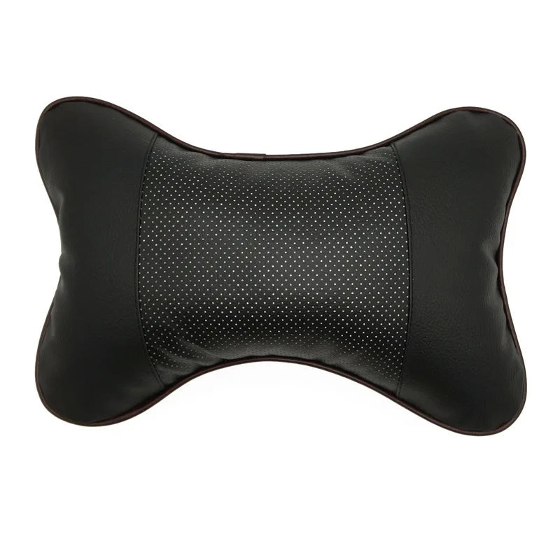 1PCS Car Neck Pillows Both Side Pu Leather Pack Headrest Fit for Most Cars Filled Fiber Universal Car Pillow