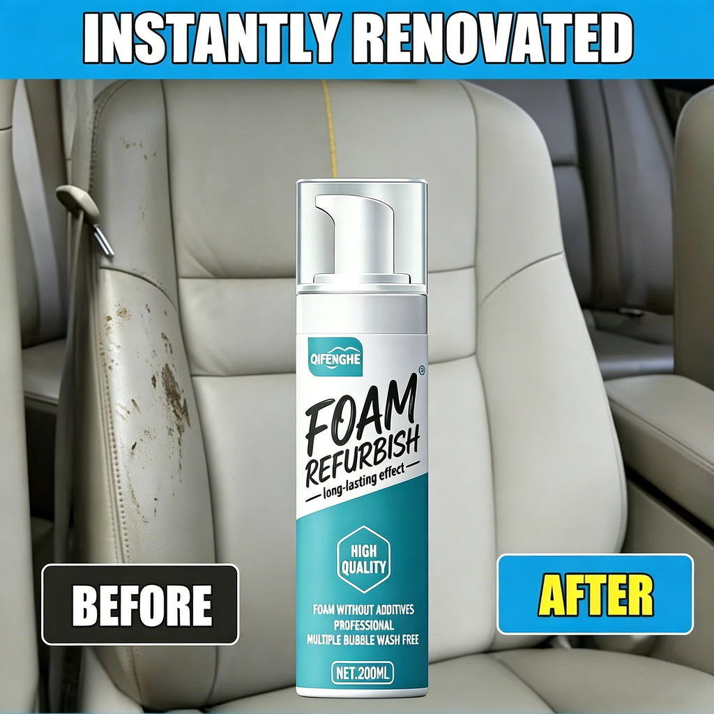 Automotive Foam Refurbish Cleaner, Deep Clean for Car Interior Fabric, Leather & Plastic