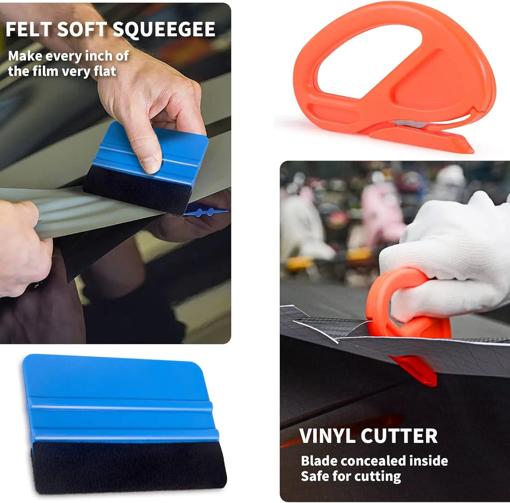 Car Wrapping Tools Kit Window Film Tinting Tool Vinyl Wrap Tool Kit Auto Foil Set Vinyl Tint Squeegee Scraper Cutter Knife