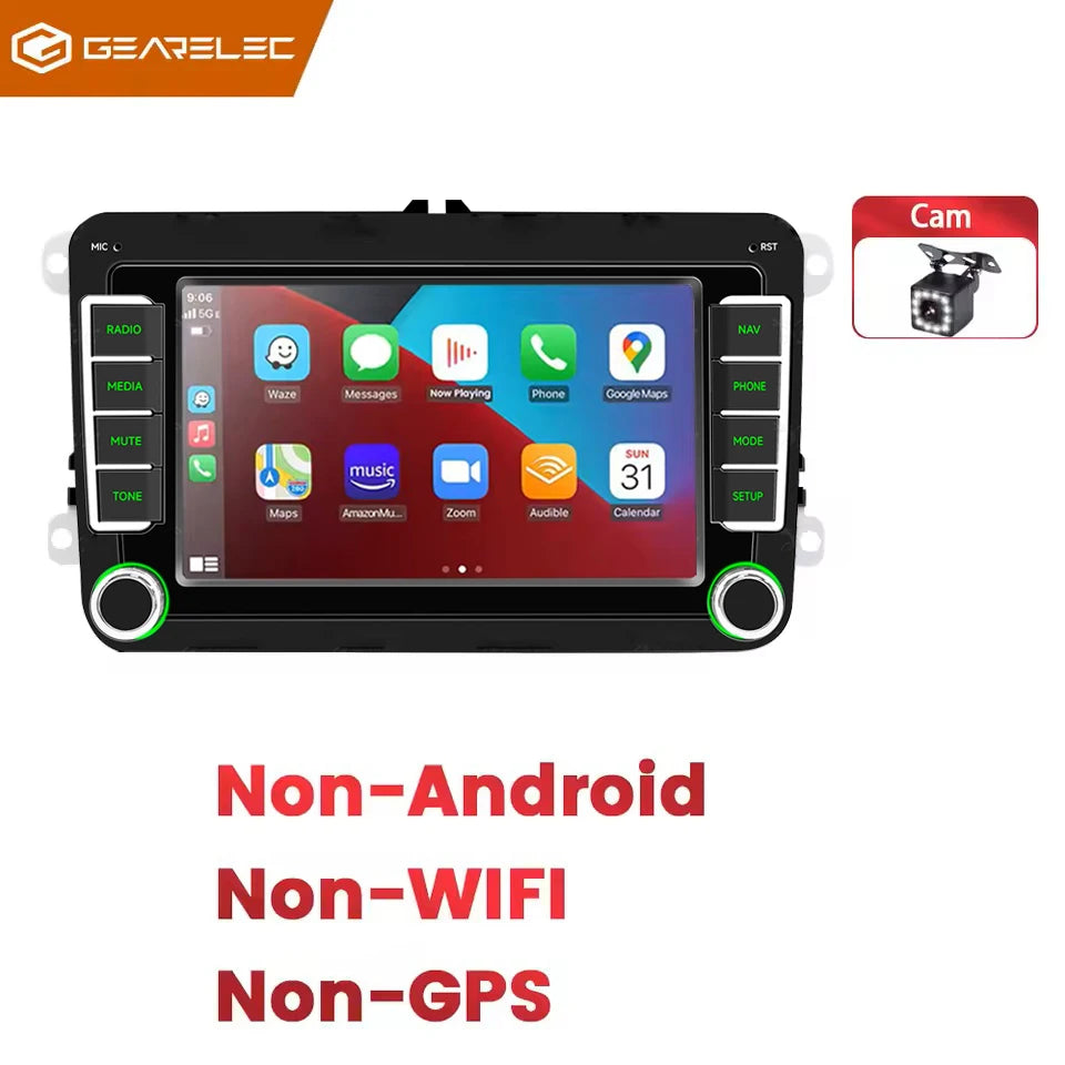 2DIN Android Car Radio for VW Passat Golf MK5 MK6 Jetta Polo Touran Wireless Carplay Android Auto 7'' Multimedia Player Camera