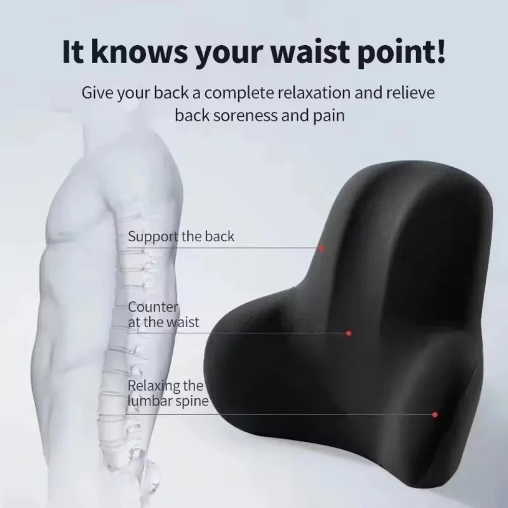 Car Headrest Seat Lumbar Support Black Neck Pillow For Car Supplies Universal Neck Pillow Waist Cushion Car Seat Car Assesories