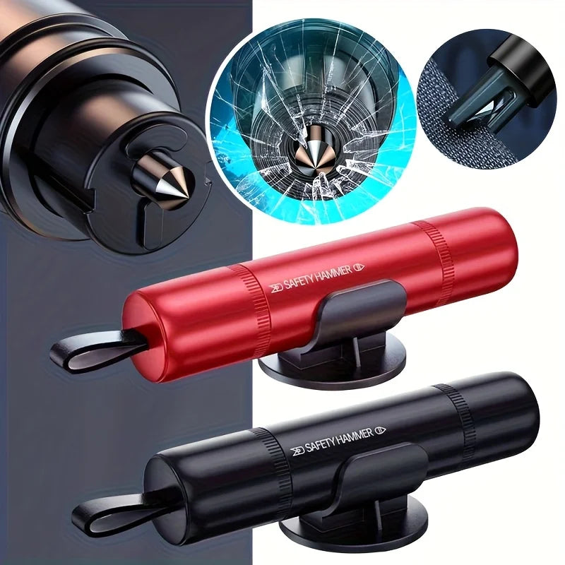 1/2 Set of Two Color Options to Choose From: Car Safety Hammer with Window Breaker and Seatbelt Cutter, Emergency Escape Tool, Portable Multifunctional Safety Hammer, Emergency Escape Window-Breaking Gadget