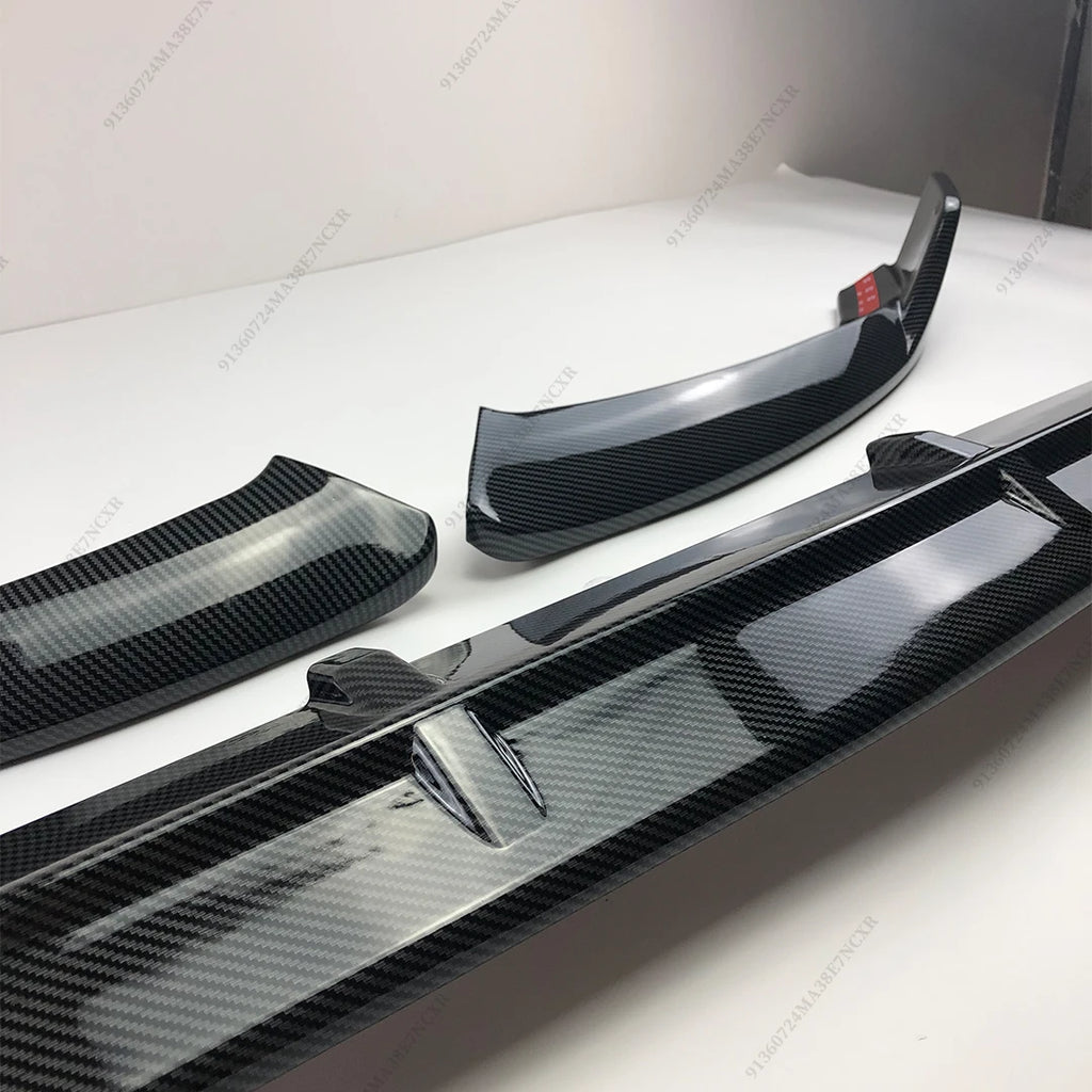 BRABOS Style For Mercedes Benz C W205 2014-2022 Guard Carbon Fiber Look Front Bumper Lip Chin Like C180 C200 C260 C300 Tuning