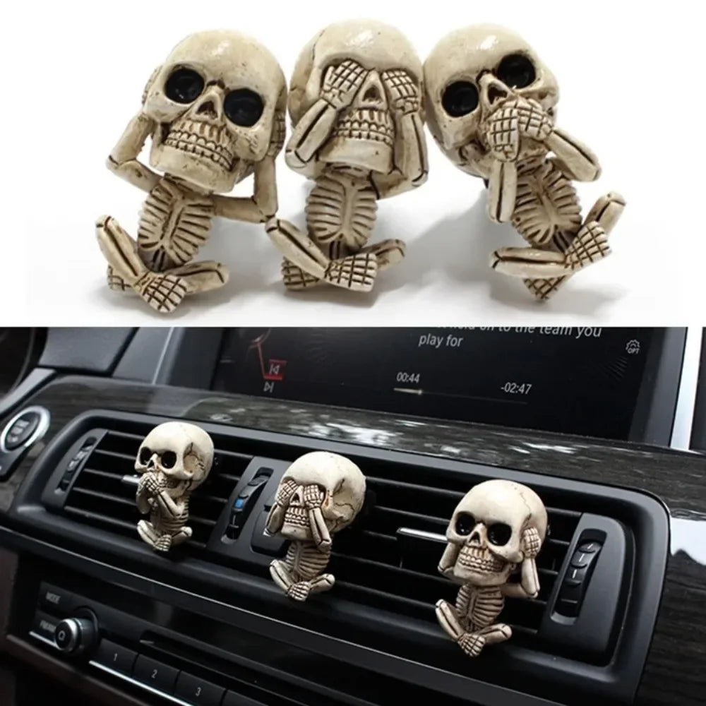 Car Air Outlet Aroma Car Perfume Tablet Car Decoration Halloween Car Decoration Skull Aromatherapy Clip