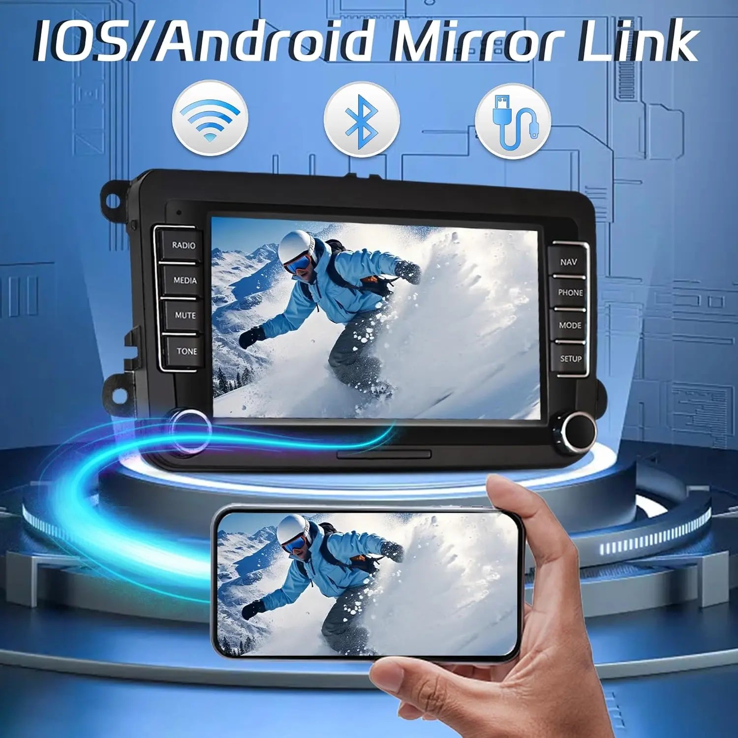 2DIN Android Car Radio for VW Passat Golf MK5 MK6 Jetta Polo Touran Wireless Carplay Android Auto 7'' Multimedia Player Camera