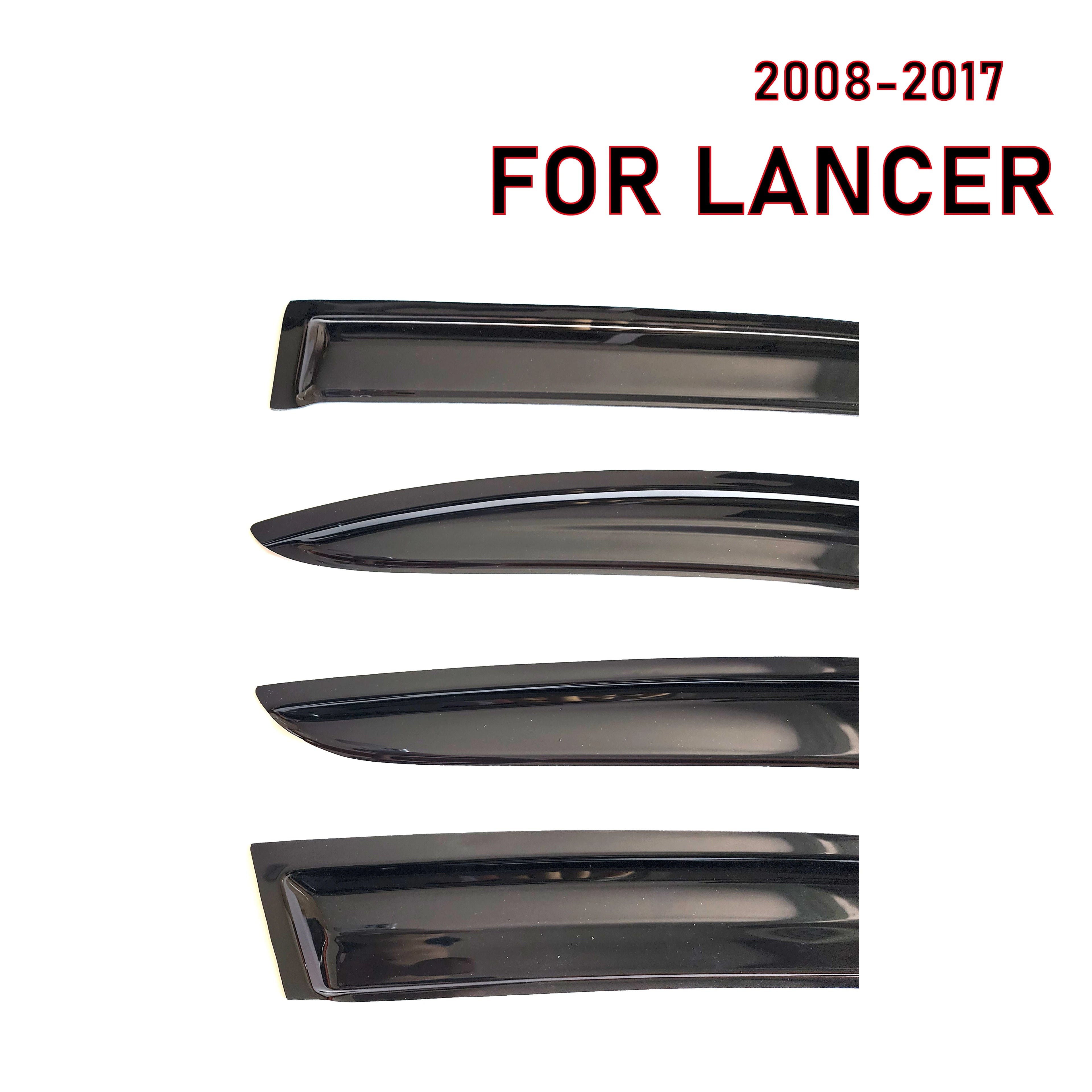 Window Visor for Lancer 2008-2017 Sedan (Not suitable for Sportback)| 4pcs Rain Guard Wind Deflector| Car Weather Shield